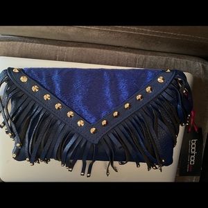NWT Royal blue fringe bag